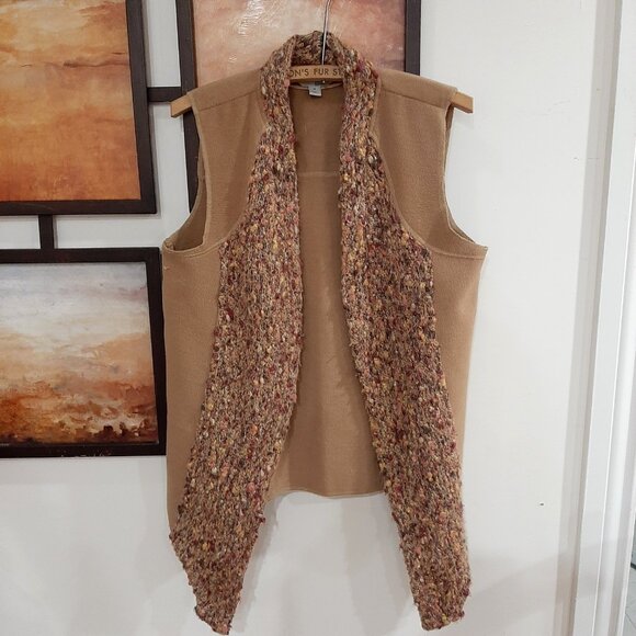 Unique mixed sweater yarn boho fall vest - Picture 4 of 12